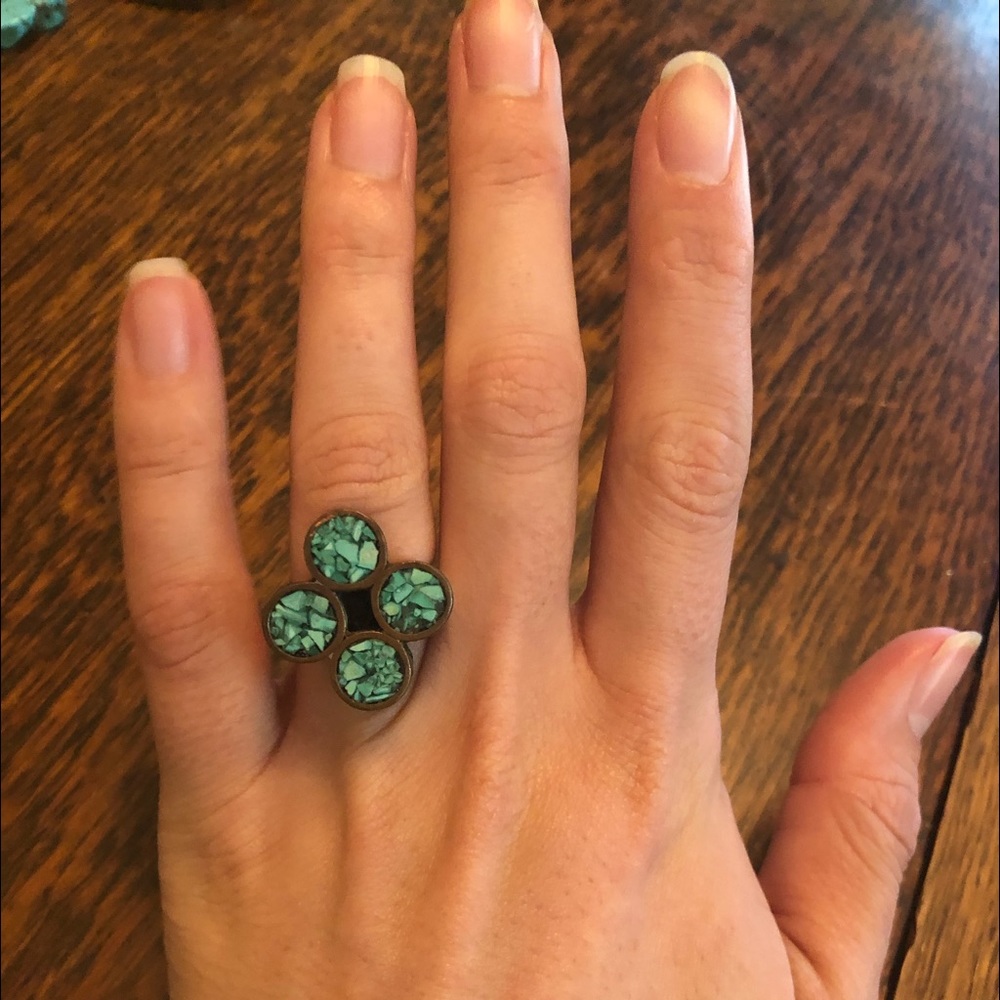 Vintage Artisan boho turquoise ring